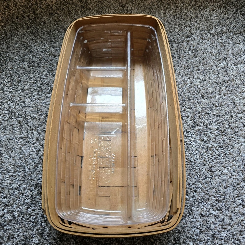 Longaberger 2002 Bread Vanity Basket  Divided‎ Plastic Protectors